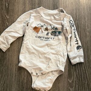 Carhartt Cream Baby Onesie with Adventure Print